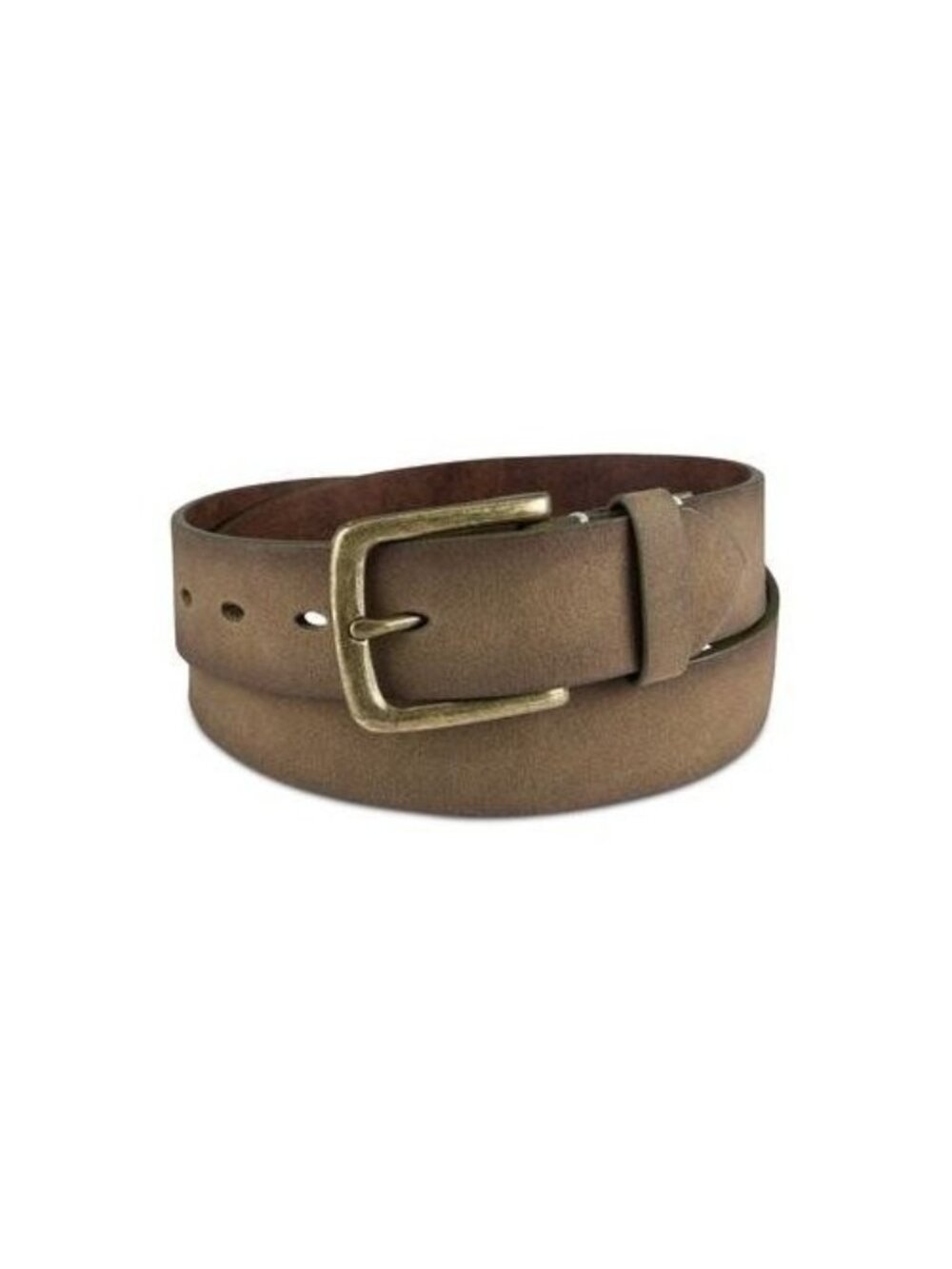 SUN STONE Mens Olive Brown Embroidered Faux Leather Casual Belt M 34-36 SALE